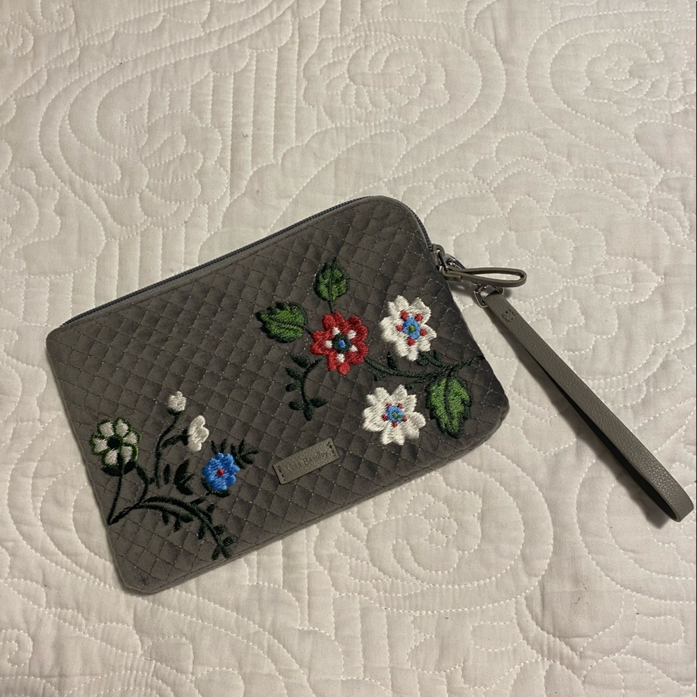 $20 Vera Bradley velvet, embroidered wristlet.